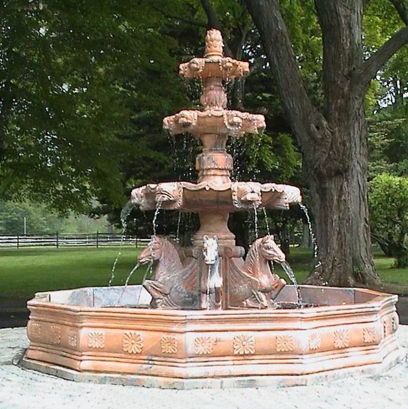 marble horse water fountain