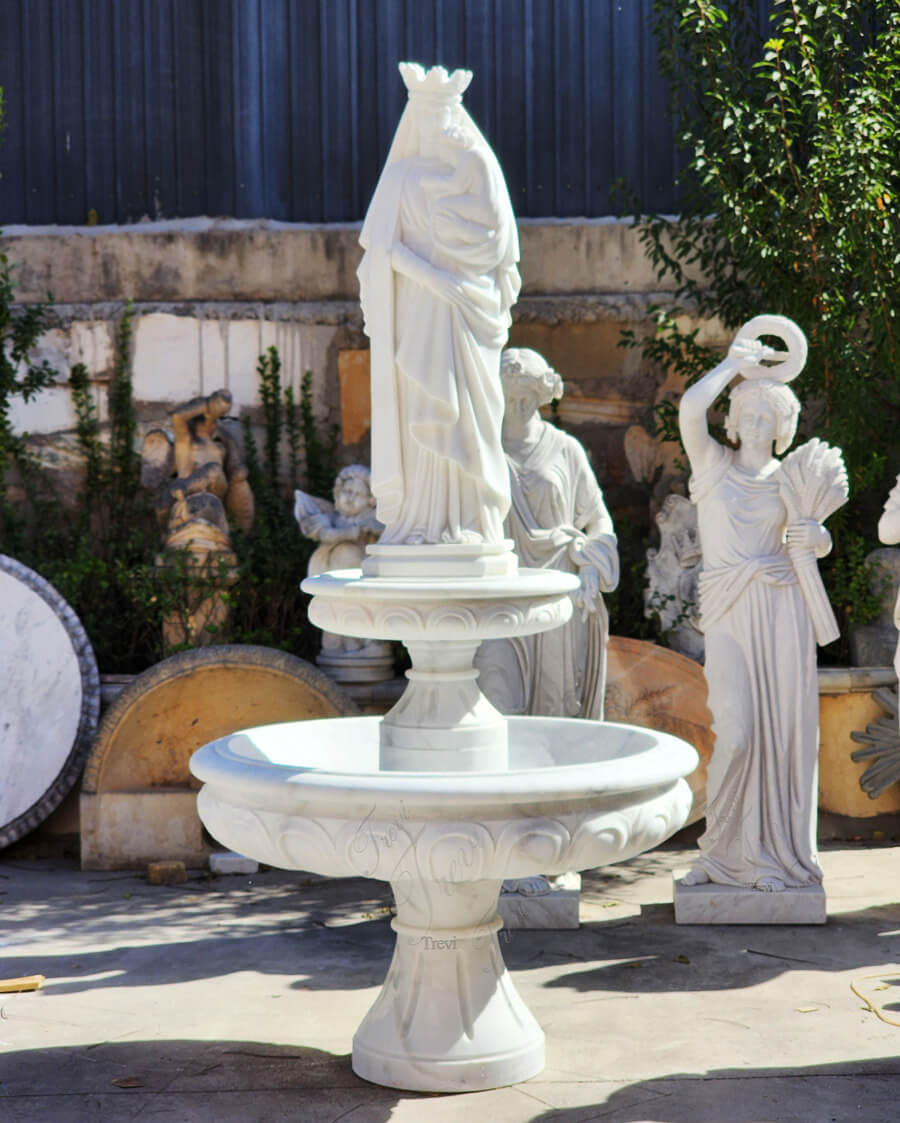 virgin mary water fountain for outdoor