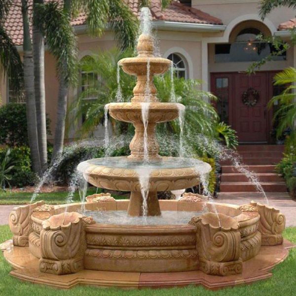 Exquisite Outdoor Marble Tiered Horse Fountain for Garden on Sale