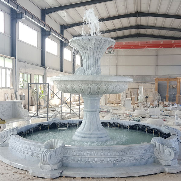 Exquisite Outdoor Marble Tiered Horse Fountain for Garden on Sale