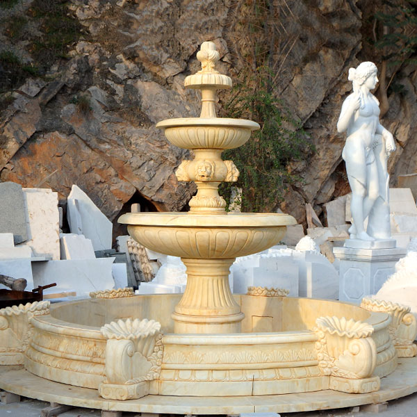Exquisite Outdoor Marble Tiered Horse Fountain for Garden on Sale