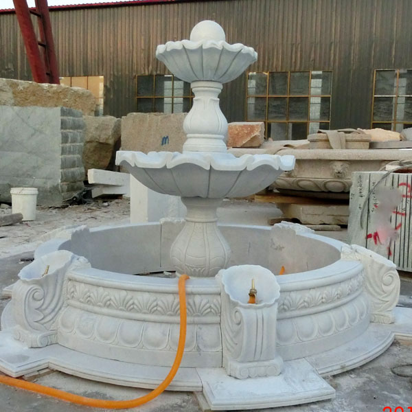 Exquisite Outdoor Marble Tiered Horse Fountain for Garden on Sale