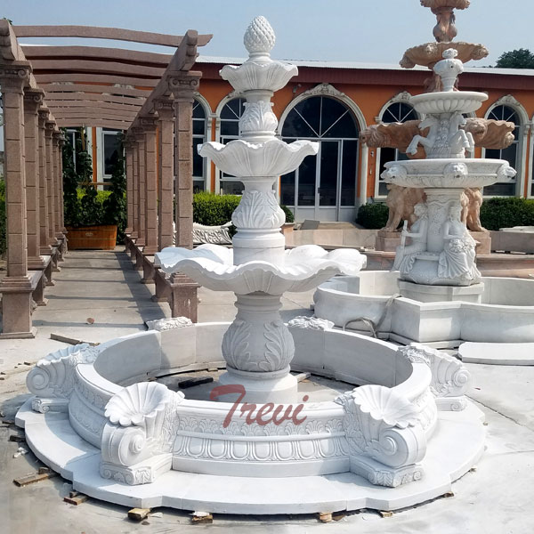 Outdoor in spanish tiered fountain with basin for home