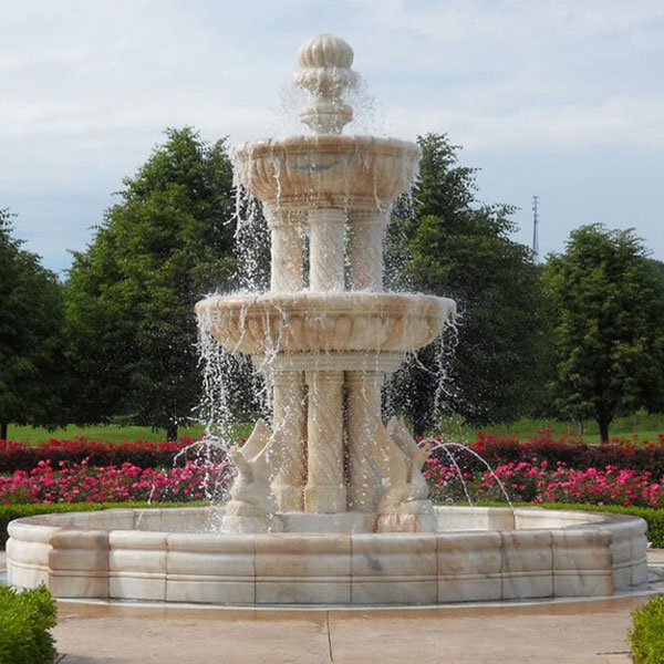 Tall landscape tiered fountain with basin near me