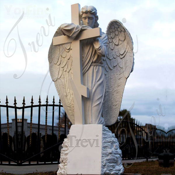 lawn life size male angel statue for cemetery