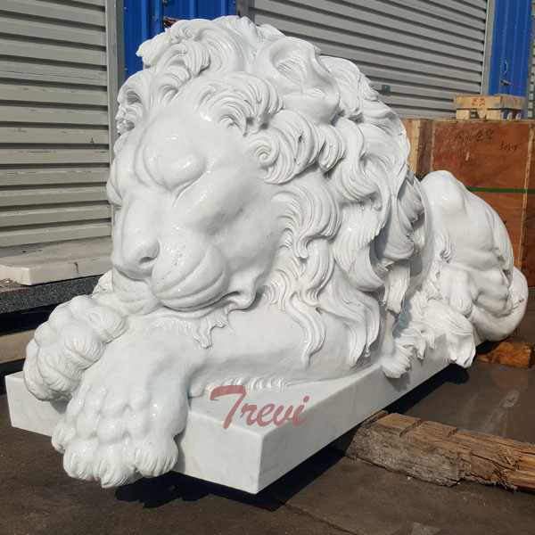 Sitting Lion Outdoor Animal Sculptures Outside House